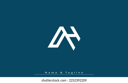 Alphabet letters Initial Monogram Logo UH, HU