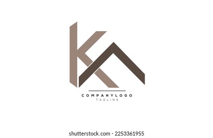 Alphabet letters Initials Monogram logo KA,KA  INITIAL,KA  letter