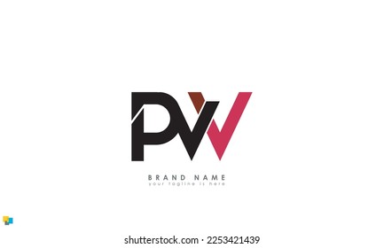Letras alfabéticas Iniciales Monograma PW, WP, P y W