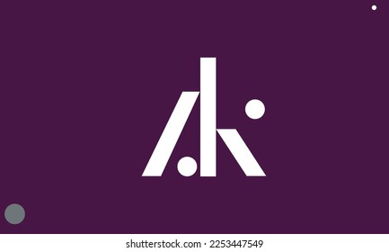 Alphabet letters Initials Monogram logo AK, KA, A and K