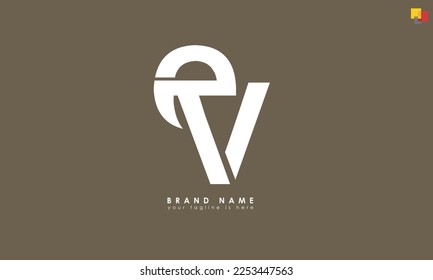 Letras alfabéticas Iniciales Logotipo Monograma EV, VE, E y V
