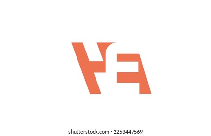 Alphabet letters Initials Monogram logo HE, EH, H and E