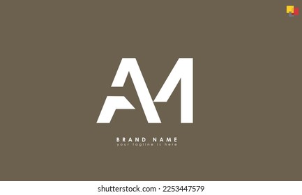 Alphabet letters Initials Monogram logo AM, MA, A and M