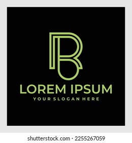 Alphabet letters Initial Monogram Logo BR oder RB mit Visitenkartendesign