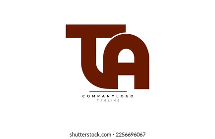 Alphabet letters Initials Monogram logo TA, TA INITIAL, TA letter