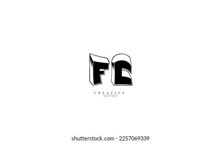 Alphabet letters Initials Monogram logo FC CF F C