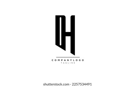 Alphabet letters Initials Monogram logo DH, DH INITIAL, DH letter