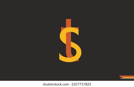 Alphabet letters Initials Monogram logo TS, ST, T and S