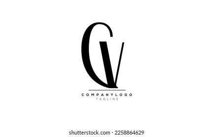 Letras alfabéticas Iniciales Logo del Monograma CV,CV INICIAL,CV carta