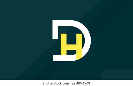 Letras alfabéticas Iniciales Logotipo Monograma HD, DH, H y D