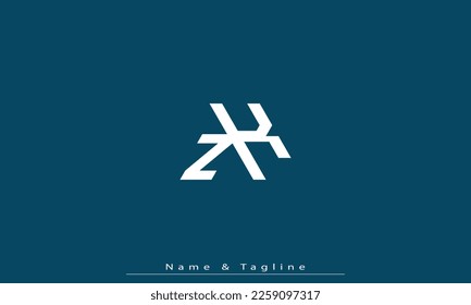 Alphabet letters Initial Monogram Logo ZK, KZ