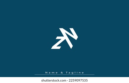 Alphabet letters Initials Monogram logo ZN , NZ