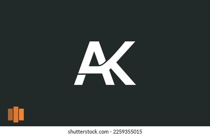Alphabet letters Initials Monogram logo AK, KA, A and K