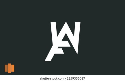 Alphabet letters Initials Monogram logo FW, WF, F and W