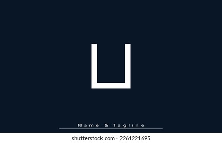 Letras alfabéticas Iniciales Monograma U 