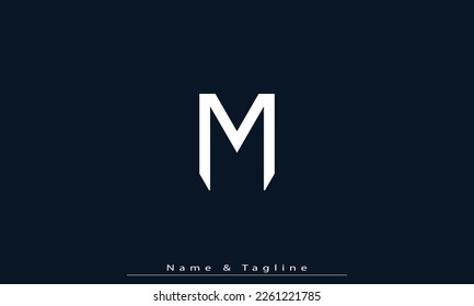 Letras alfabéticas Iniciales Monograma M 
