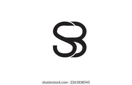 Letras alfabéticas Iniciales Logotipo de monograma SB, BS, S y B