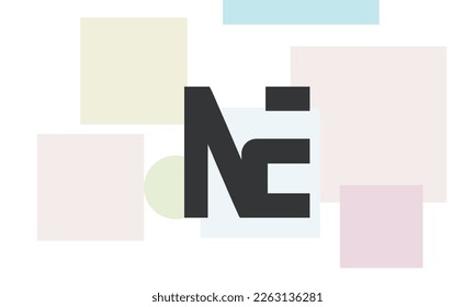 Alphabet letters Initials Monogram logo NE, EN, N and E