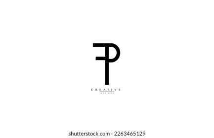 Letras alfabéticas Iniciales Monograma FP P