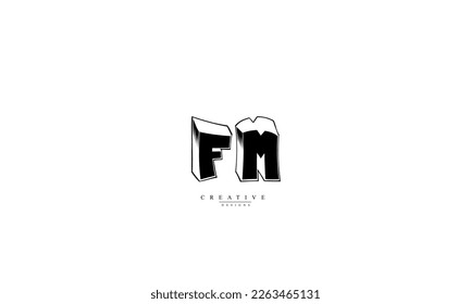Alphabet letters Initials Monogram logo FM MF F M