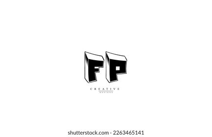 Letras alfabéticas Iniciales Monograma FP P