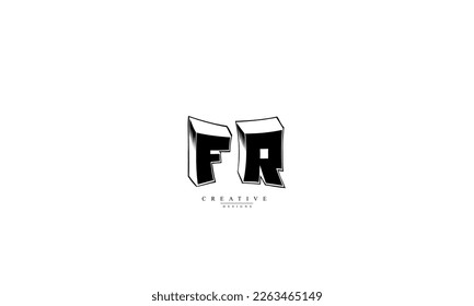Letras alfabéticas Iniciales Monograma FR RF F R