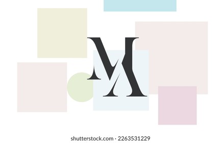 Alphabet letters Initials Monogram logo MA, AM, M and A