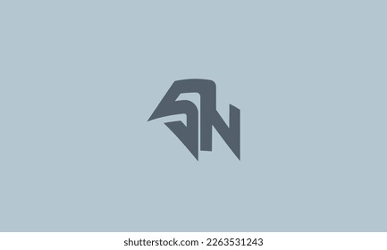 Alphabet letters Initials Monogram logo SN, NS, S and N
