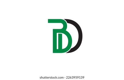 Alphabet letters Initials Monogram logo BD, DB, B and D