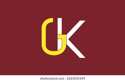 Alphabet letters Initials Monogram logo GK, KG, G and K