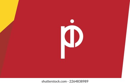 Letras alfabéticas Iniciales Logo PI, IP, P e I