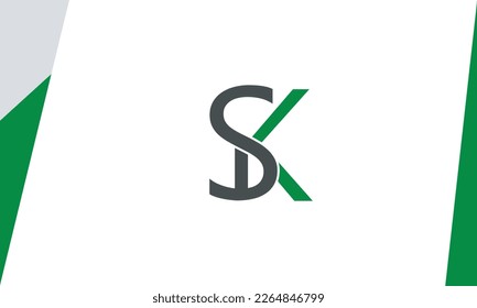 Letras alfabéticas Iniciales Logotipo Monograma SK, KS, S y K