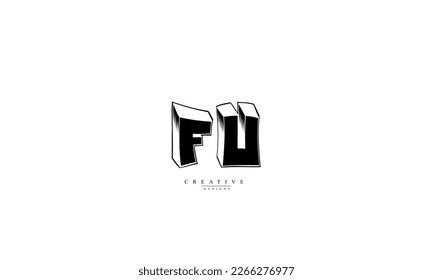 Alphabet letters Initials Monogram logo FU F U