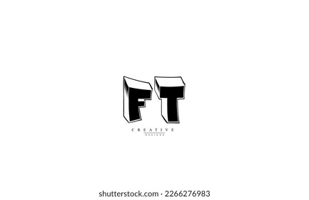 Alphabet letters Initials Monogram logo FT TF F T