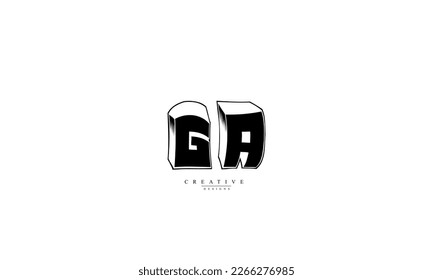 Alphabet letters Initials Monogram logo GA AG G A