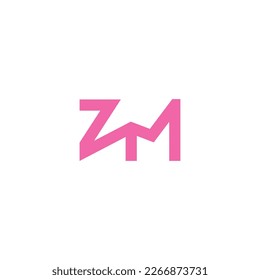 Letras alfabéticas Iniciales Monograma MZ ZM