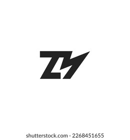 Alphabet letters Initials Monogram logo MZ, ZM, M and Z
