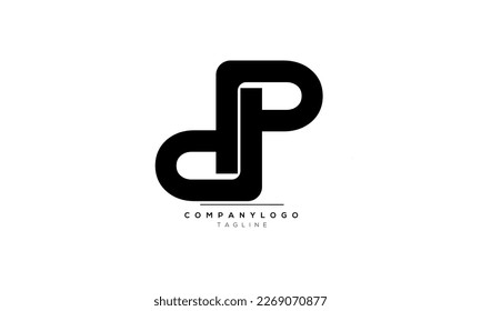Letras alfabéticas Iniciales logotipo de monograma DP, DP INITIAL, letra DP