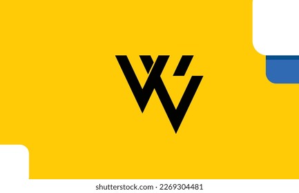 Letras alfabéticas Iniciales Logotipo Monograma WV, VW, W y V