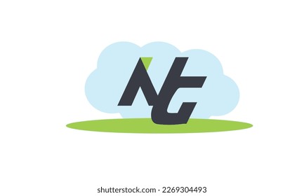 Alphabet letters Initials Monogram logo NT, TN, N and T