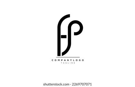 Letras alfabéticas Iniciales logotipo Monograma FP, FP INITIAL,FP carta