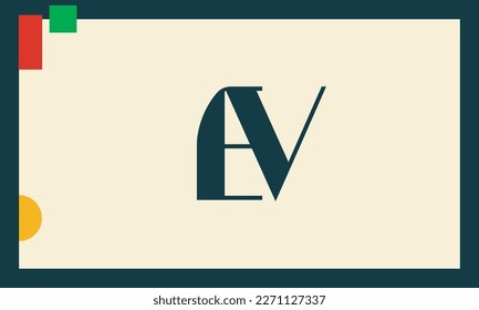 Alphabet letters Initial Monogram Logo EV, VE, E und V