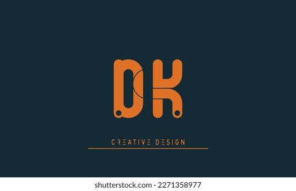 Alphabet letters Initial Monogram Logo DK, KD