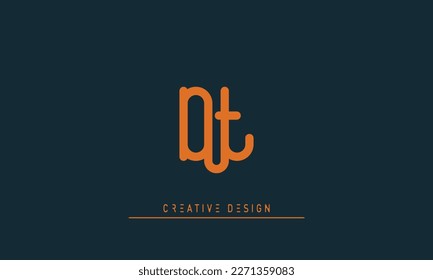 Alphabet letters Initial Monogram Logo DT, TD