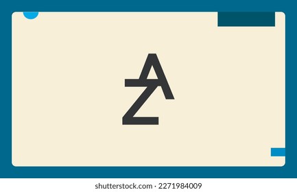 Letras alfabéticas Iniciales Logotipo Monograma ZA, AZ, Z y A