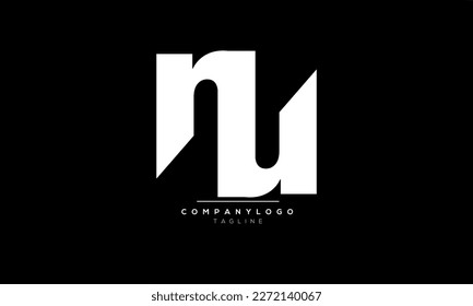 Letras alfabéticas Iniciales Logo Monograma NU, NU INITIAL, letra NU