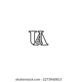 Alphabet letters Initial Monogram Logo UA AU
