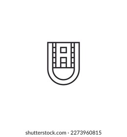 Alphabet letters Initials Monogram logo UA, AU, U and A