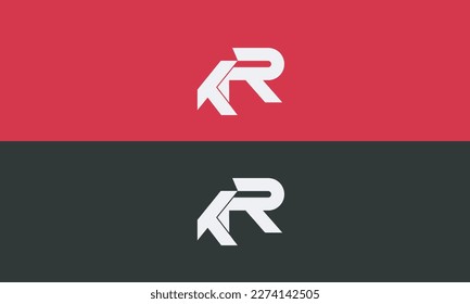 Alphabet letters Initials Monogram logo KR, RK, K and R