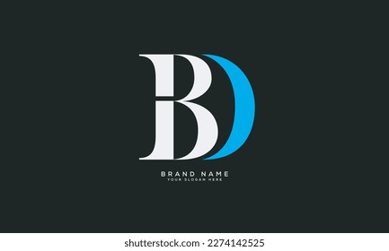 Letras alfabéticas Iniciales Monograma BD, DB, B y D